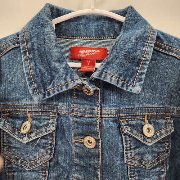 Arizona Jean Company Blue Denim Jacket Button Up Child Long Sleeve Size M8 - Picture 4 of 6